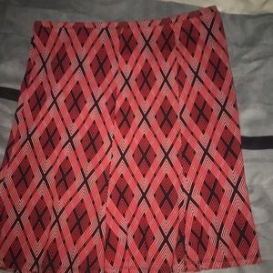 Red multi color skirt medium